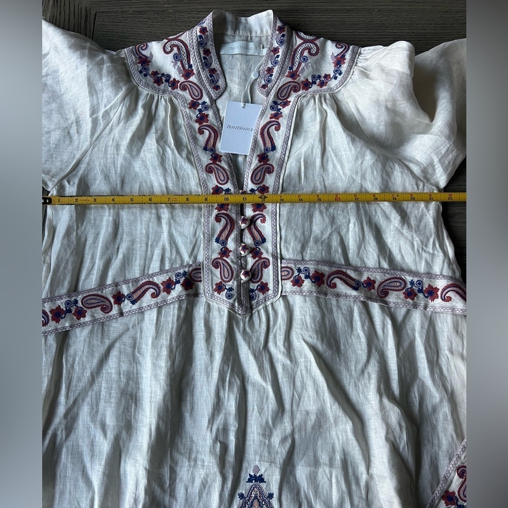 ZIMMERMANN Devi Embroidered Wrap Dress sz 1 NWT 1150$ - Picture 10 of 13